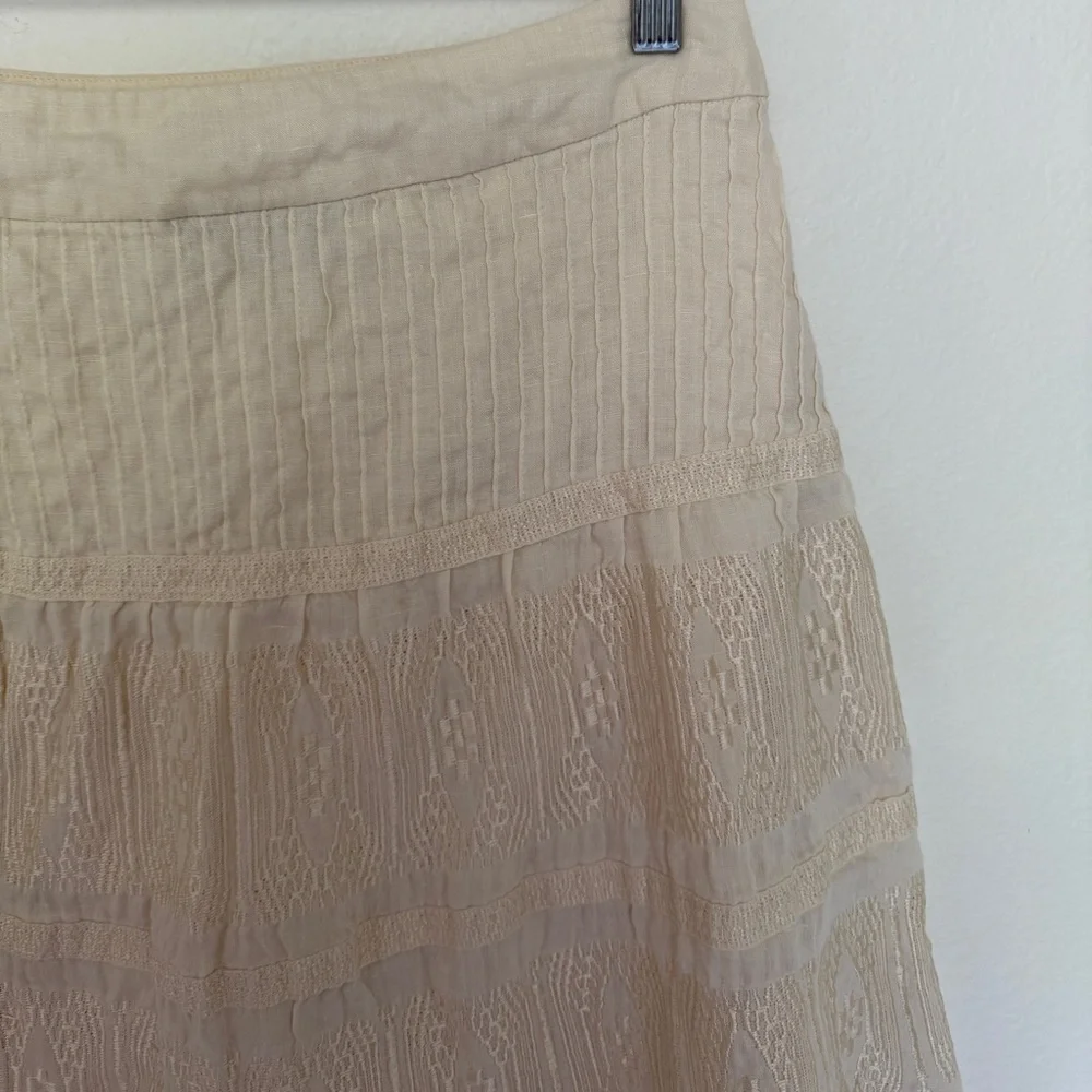 100% Linen Embroidered Skirt - Picture 4 of 5